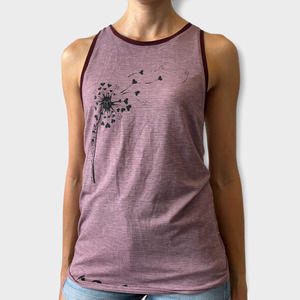 Women's Sleeveless Dandelion Print Top - Purple